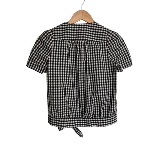 Madewell Gingham Check Short Sleeve Wrap Top XSmall - Picture 4 of 4